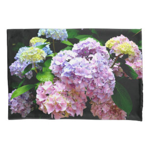 Hydrangea-Garten, rosa, blau, lila Blumen Kissenbezug