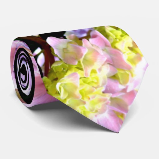 Hydrangea-Garten, rosa, blau, lila Blumen Krawatte (Gerollt)