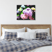 Hydrangea-Garten, rosa, blau, lila Blumen Leinwanddruck (Insitu (Schlafzimmer))