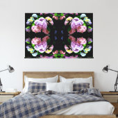 Hydrangea-Garten, rosa, blau, lila Blumen Leinwanddruck (Insitu (Schlafzimmer))