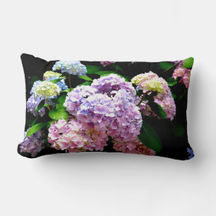 Hydrangea-Garten, rosa, blau, lila Blumen Lendenkissen