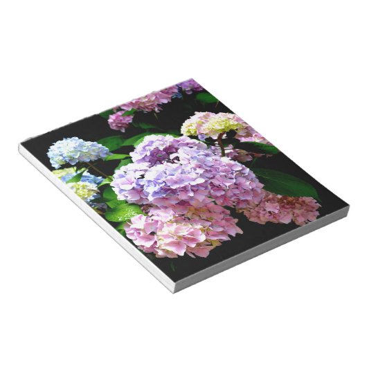 Hydrangea-Garten, rosa, blau, lila Blumen Notizblock (angewinkelt)