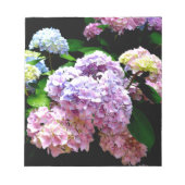 Hydrangea-Garten, rosa, blau, lila Blumen Notizblock (Vorderseite)