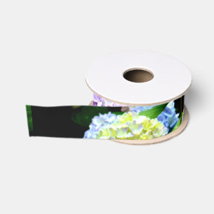 Hydrangea-Garten, rosa, blau, lila Blumen Ripsband