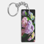 Hydrangea-Garten, rosa, blau, lila Blumen Schlüsselanhänger (Vorderseite links)