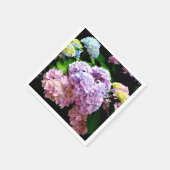 Hydrangea-Garten, rosa, blau, lila Blumen Serviette (Ecke)