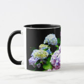 Hydrangea-Garten, rosa, blau, lila Blumen Tasse (Links)