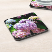 Hydrangea-Garten, rosa, blau, lila Blumen Untersetzer (Linke Seite)