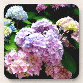 Hydrangea-Garten, rosa, blau, lila Blumen Untersetzer (Vorderseite)
