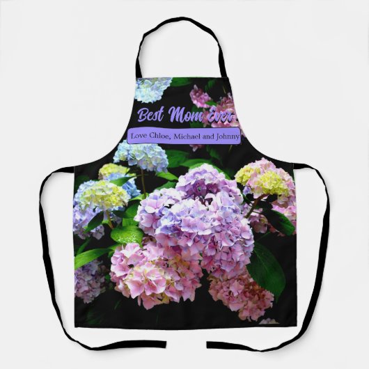 Hydrangea Garten Rosa blaue lila Blumengeschenk Schürze (Vorderseite)