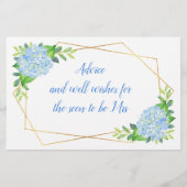 Hydrangea Geometric Brautparty Advisor Cards (Rückseite)