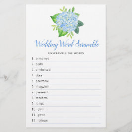 Hydrangea Geometric Brautparty Word Game