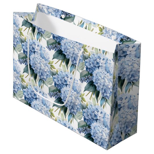Hydrangea-Geschenktasche Große Geschenktüte (Vorderseite Schrägansicht)