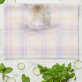 Hydrangea Geschirrtuch | Pastell-Karo Küchendekor (Gefaltet)