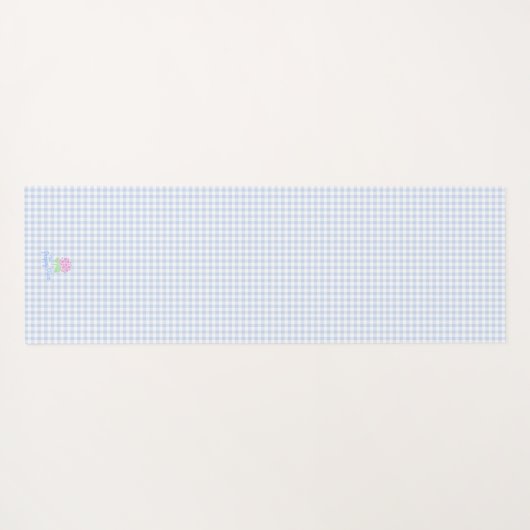 Hydrangea & Gingham Yoga Mat Yogamatte (Rückseite (Horizontal))