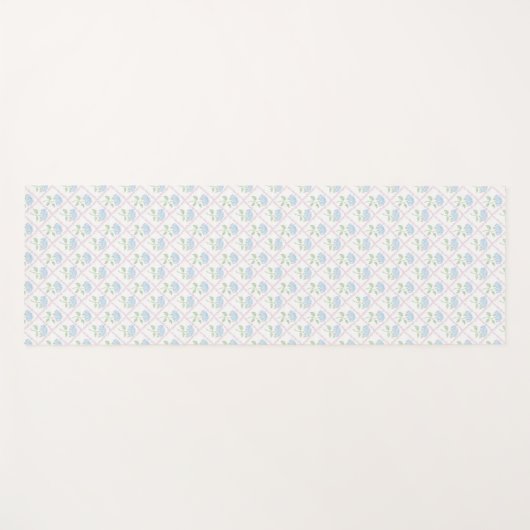 Hydrangea & Gingham Yoga Mat Yogamatte (Vorderseite (Horizontal))