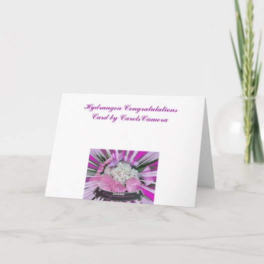 Hydrangea Glückwunschkarte Karte (Rückseite)