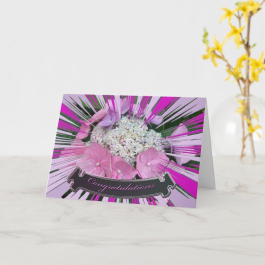 Hydrangea Glückwunschkarte Karte (Gelbe Blume)