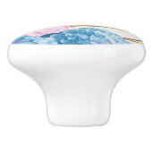 Hydrangea & Gold Elegante Blumen Chic Spring Custo Keramikknauf (Seitenansicht)