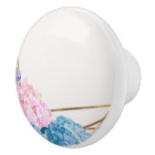 Hydrangea & Gold Elegante Blumen Chic Spring Custo Keramikknauf (Rechts)