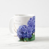 Hydrangea & Gold Elegante Personalisiert Kaffeetasse (Vorderseite Links)