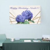 Hydrangea & Gold Elegantes Blumenbanner Banner (Messeveranstaltung)