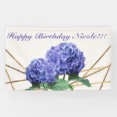 Hydrangea & Gold Elegantes Blumenbanner Banner (Horizontal)