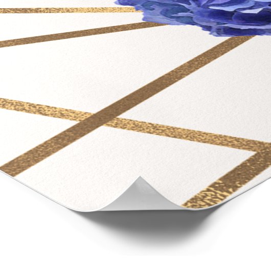 Hydrangea & Gold Elegantes Blumenbanner Poster (Ecke)