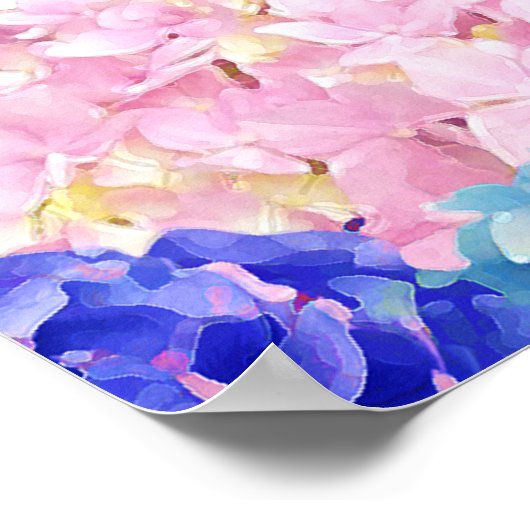 Hydrangea & Gold Floral Chic Spring Wedding Banner Poster (Ecke)