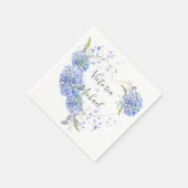 Hydrangea Gold Heart Watercolor Wedding Serviette (Ecke)