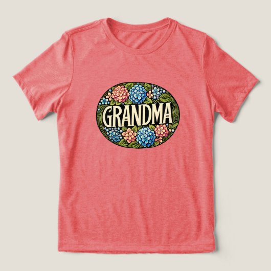 Hydrangea Grandma Tri-Blend Shirt (Design Vorderseite)