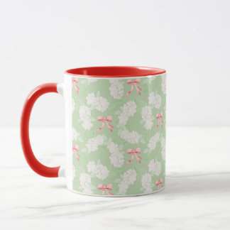 Hydrangea Grandmillennial & Bows Red Tasse