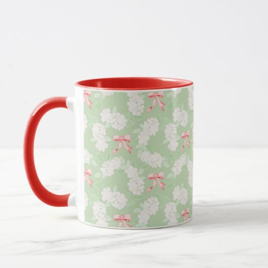 Hydrangea Grandmillennial & Bows Red Tasse (Links)
