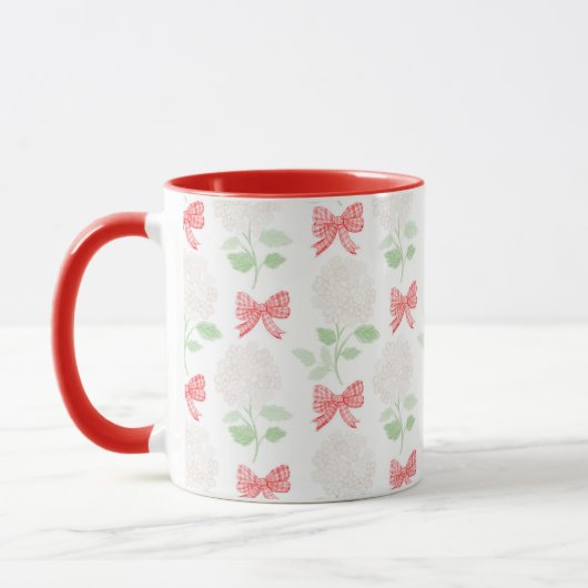 Hydrangea Grandmillennial & Bows Red Tasse (Links)