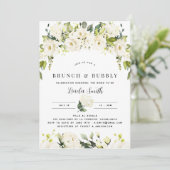 Hydrangea & Greenery Brautparty Einladung (Stehend Vorderseite)