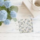 Hydrangea Hampton Blue Flowers Monogram Steinuntersetzer