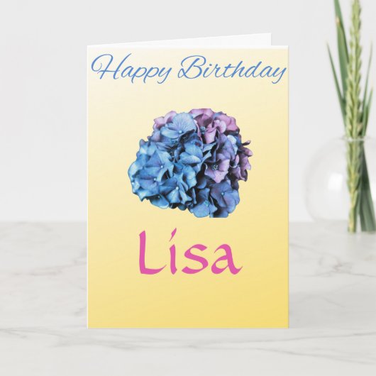 HYDRANGEA HAPPY BIRTHDAY CARD KARTE (Vorderseite)