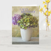 Hydrangea - Happy Birthday Friend Karte (Gelbe Blume)
