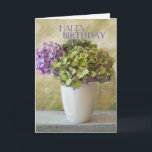 Hydrangea - Happy Birthday Friend Karte<br><div class="desc">Schöne Stillleben Fotografie Kunstdruck von Hydrangeas mit einem herzlichen Geburtstagsfreund.</div>