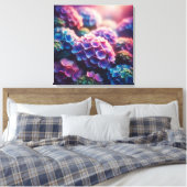 Hydrangea Harmony: Radiant Symphony of Nature Leinwanddruck (Insitu (Schlafzimmer))