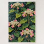 Hydrangea Harmony - Retro Japanisch Floral JiPuzzl Puzzle (Vertikal)