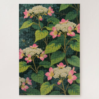 Hydrangea Harmony - Retro Japanisch Floral JiPuzzl Puzzle