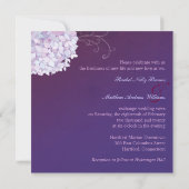 Hydrangea + Heart Plum Floral Wedding Einladung (Rückseite)