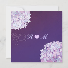 Hydrangea + Heart Plum Floral Wedding Einladung