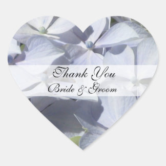 Hydrangea Heart Wedding Danke Stickers