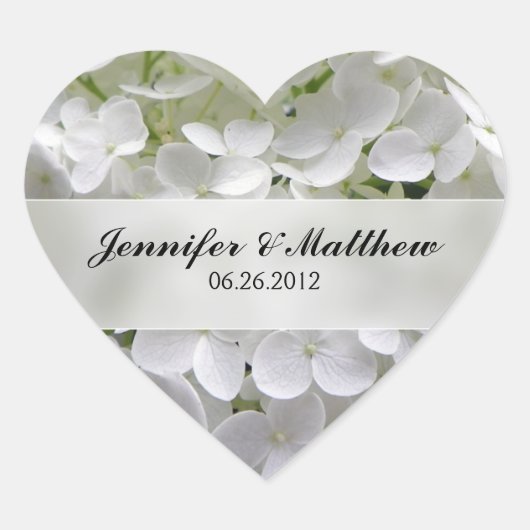 Hydrangea Heart Wedding Sticker (Vorderseite)