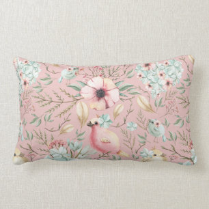Hydrangea Hearts, Birdies Dusty Pink Lumbar Kissen