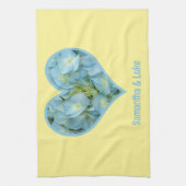 Hydrangea Herz mit Personalisiertem Text Geschirrtuch (Vertikal)