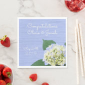 Hydrangea Herzlichen Glückwunsch Hochzeit von Holz Serviette (Beispiel)