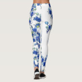 Hydrangea-Hintergrund transparent Leggings (Rückseite)